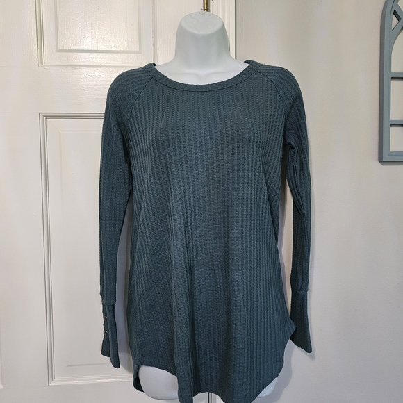 Chaser Tops - Teal Long Sleeve Knit Top